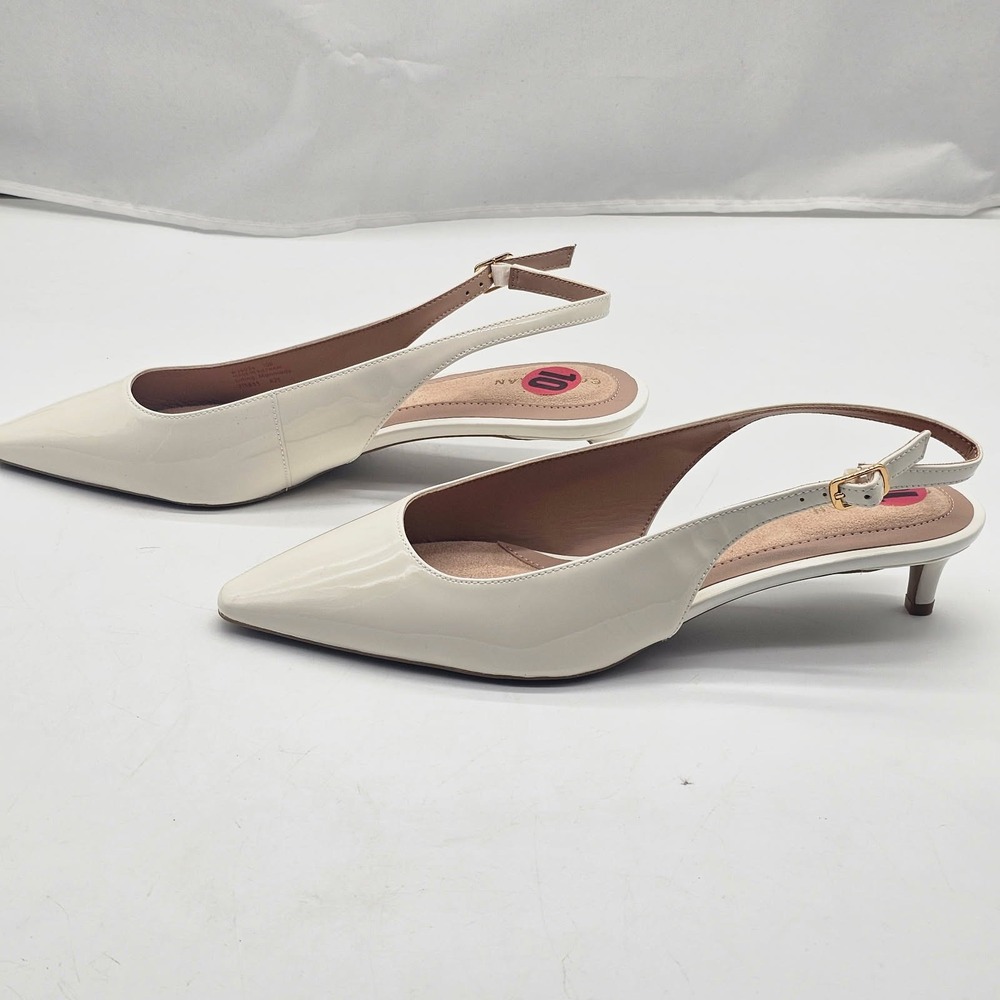 Cole Haan Slingback Pumps Women 10 Cream New Patent Pointed Toe W36036